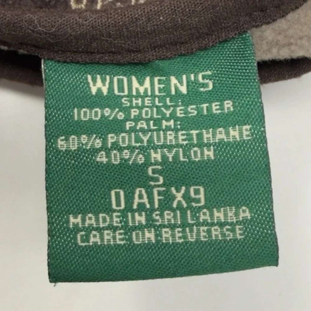 LL‎ Bean Polartec Fleece Gloves Women's Small Brown Reinforced Palm 0AFX9